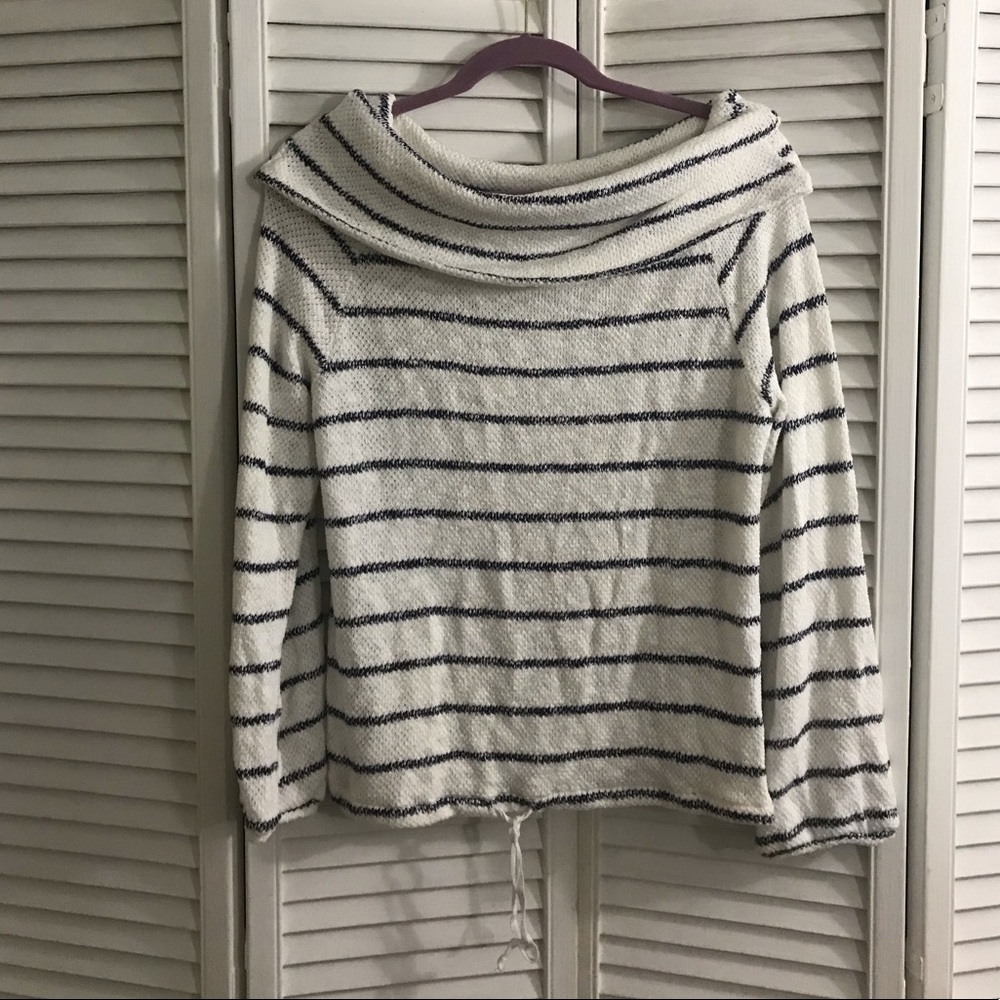 Striped Caslon off the shoulder sweater small